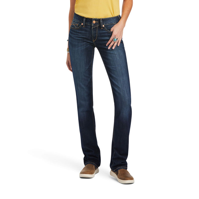 Pantalones Vaqueros Ariat R.E.A.L. Mid Rise Octavia Straight Azules Mujer - Chile 809-QCMLVD